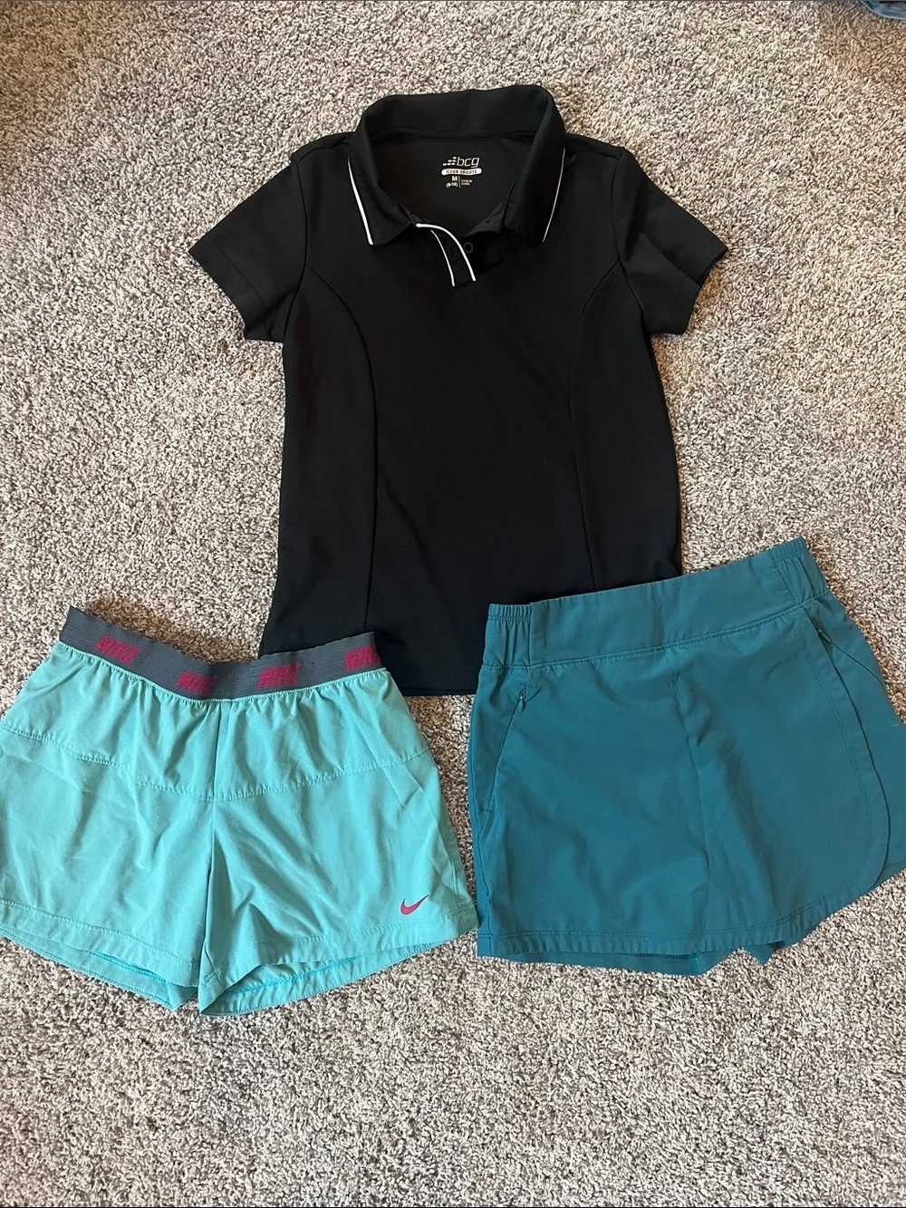 Bundle/Lot - 3 piece - Nike, BCG, Freely - Girls Teal & Aqua Athletic Shorts Duo